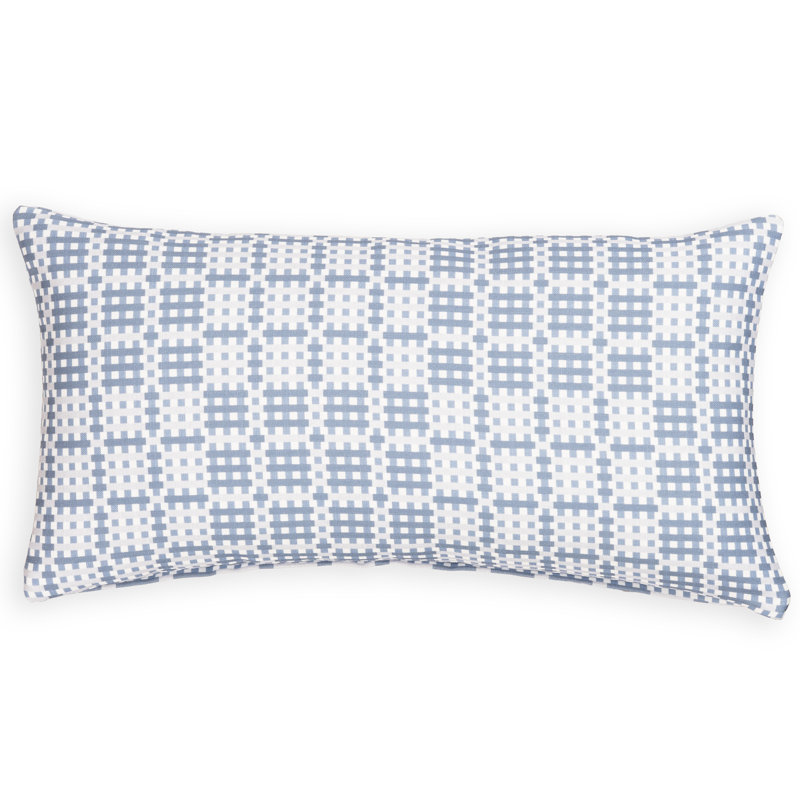Coussin Pixel, Plumes, Géométrique gris / bleu, Square 20"