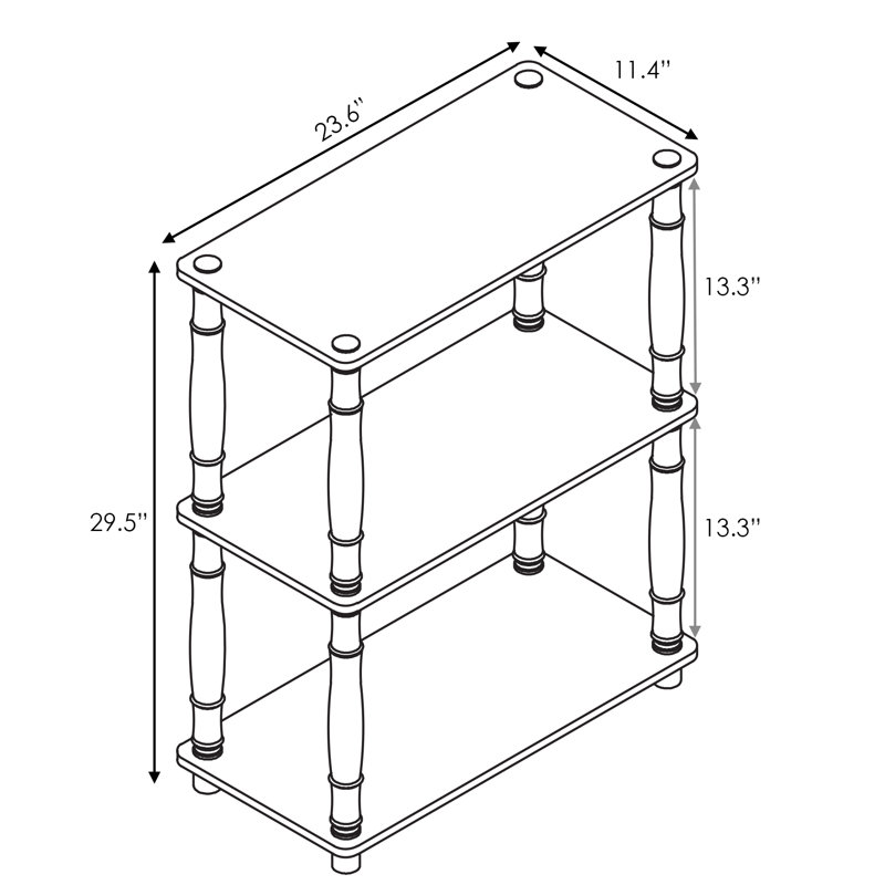 Étagère bibliothèque Decorius, Naturel / Blanc, (Quatre tablettes) 110 cm (H) x 60 cm (L) x 29,5 c
