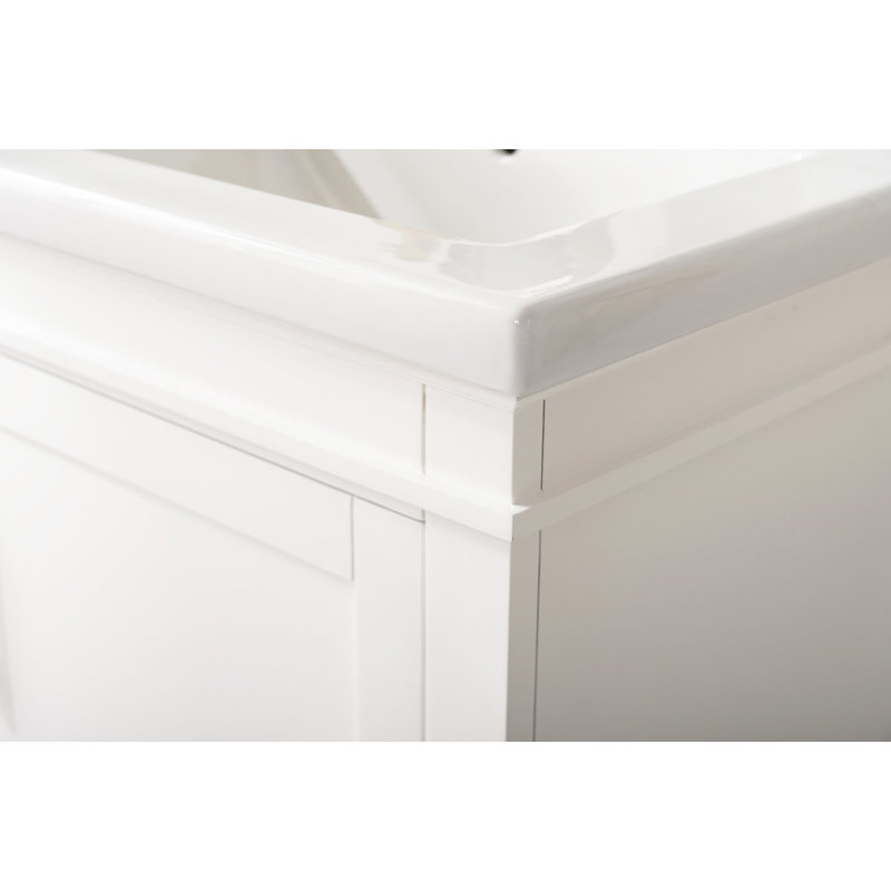Arzola 24'' Single Bathroom Vanity with Ceramic Top, White