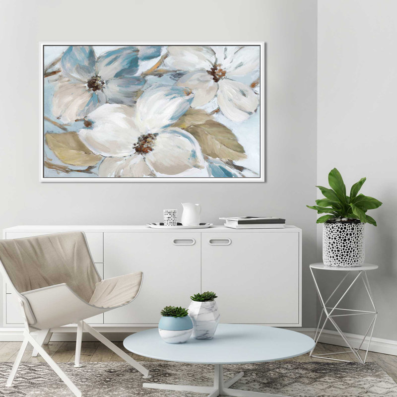 « neutral silently fleuri ii », reproduction de peinture à l’huile sur toile, H 21,5 po x l 33,5 po x P 2 po