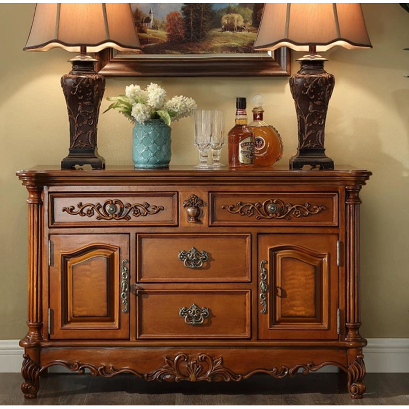 Buffet en chêne américain, H 29,7 po x l 47,2 po x P 15,7 po