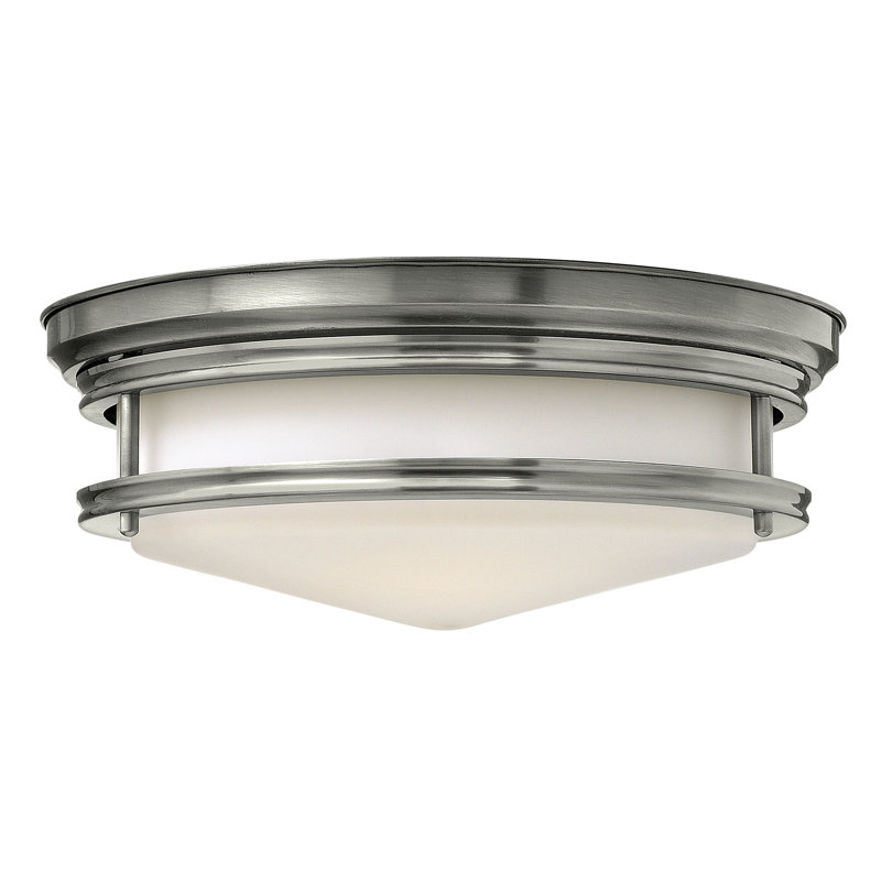 Hadley 3-Light 14" Flush Mount, Antique Nickel, Incandescent