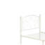 Cadre de lit simple blanc en métal avec tête de lit et - facile à assembler, construction solide, sans sommier, meubles de chambre à coucher modernes