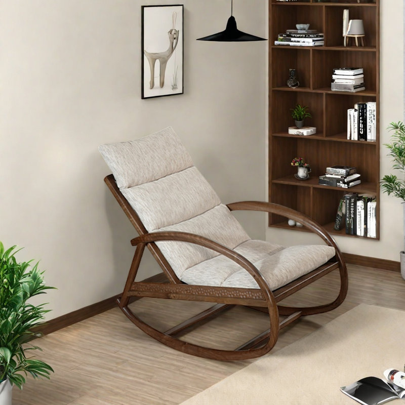 Ergonomic solid wood rocking chair