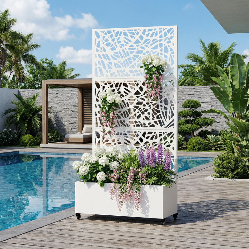 Boîte à fleurs Eurel, H 72 po x l 35 po x P 16 po, White