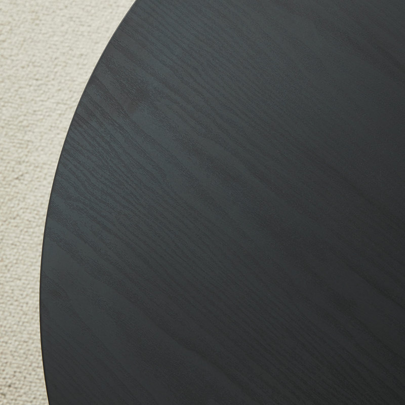 Bermea Round Metal Base Dining Table, Black
