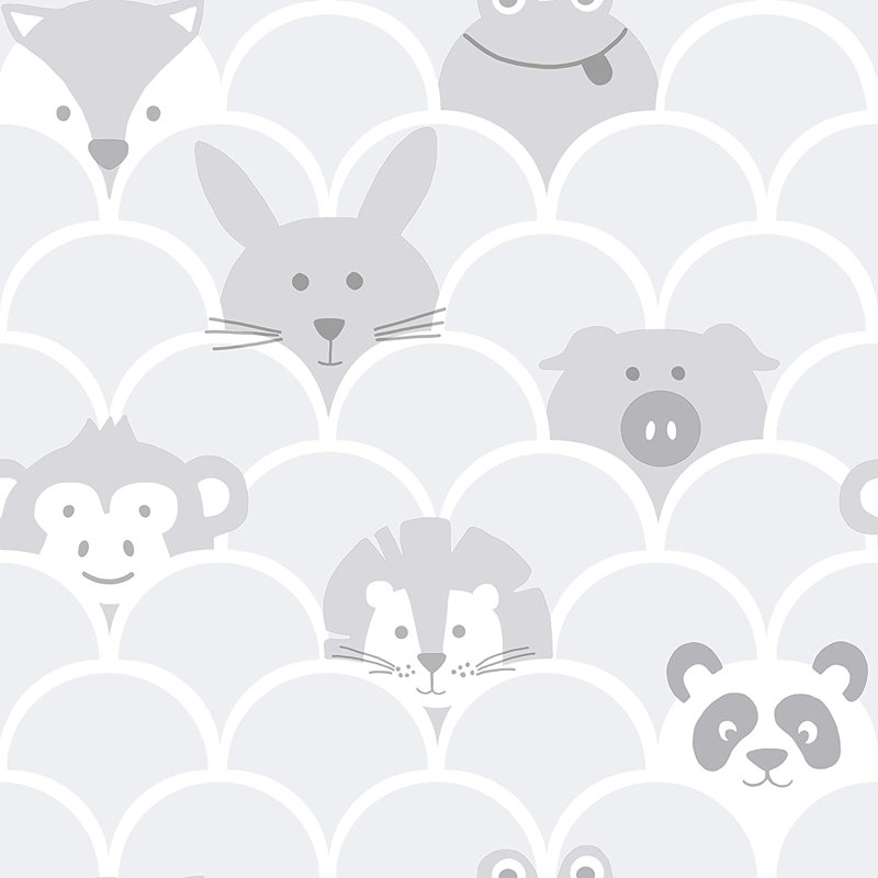 Gaitan 10.05m x 53cm Matte Wallpaper Roll, Grey