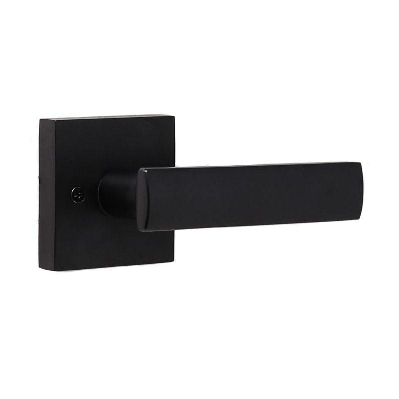 Faux levier de porte simple avec rosette carrée Utica Lever, Noir mat