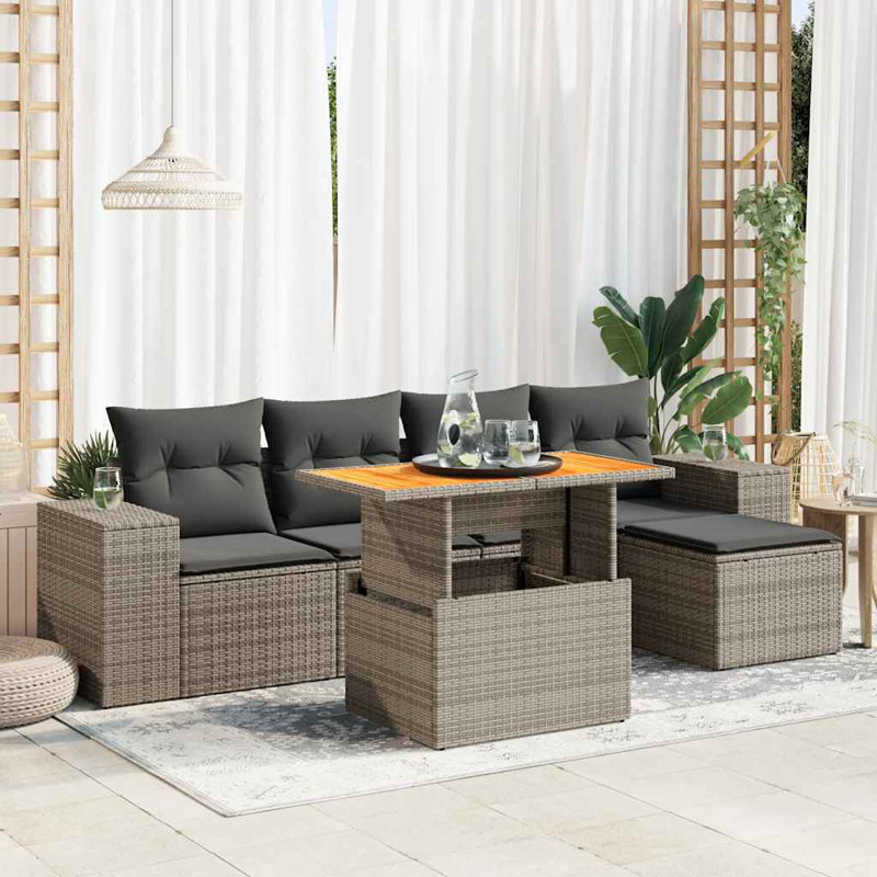  Ensemble de canapé de jardin gris