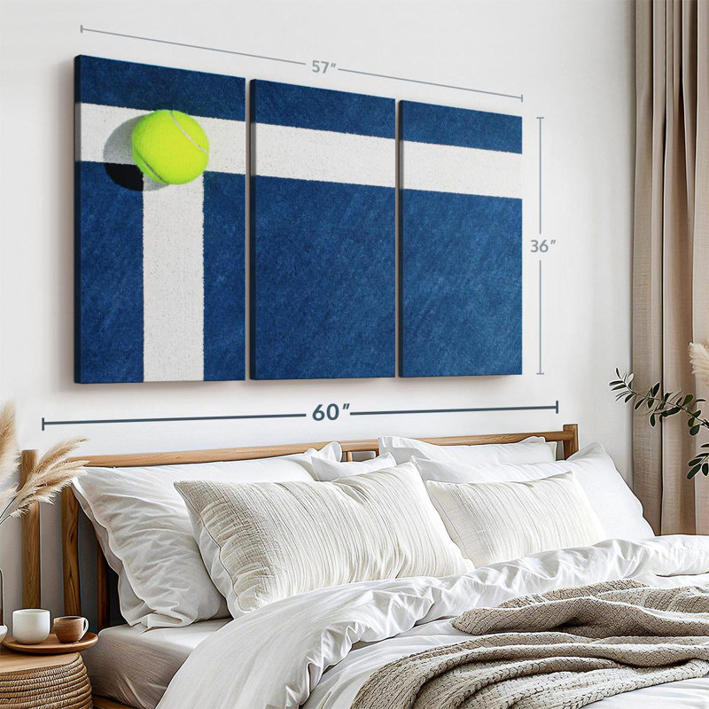 «Tennis Court Line» sur toile, H 36 po x l 57 po x P 1,25 po
