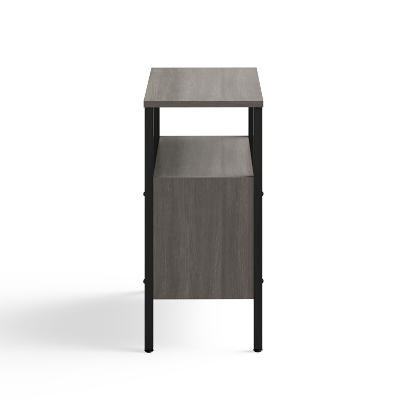 Sterling Ash Laminate and Black Steel Home Office Storage Unit