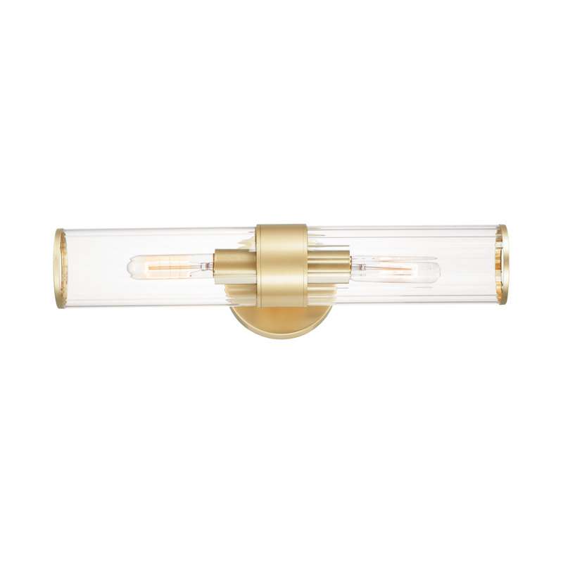 Blaugh Steel Semi Flush Mounted Sconce, Satin Brass