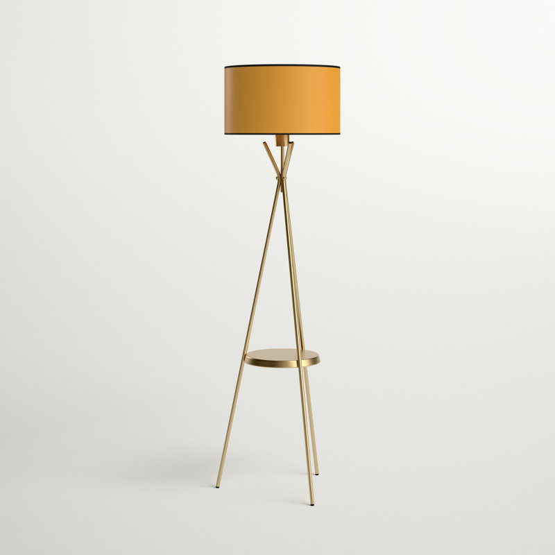 Christiana 185cm Mustard Tray Table Floor Lamp, Mustard