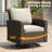 Swivel Patio Wicker Lounge Chair with Cushions-1667446605