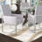 Element Modern Tufted Velvet Upholstered Stainless Steel Dining Arm Chair in Gray-733414698