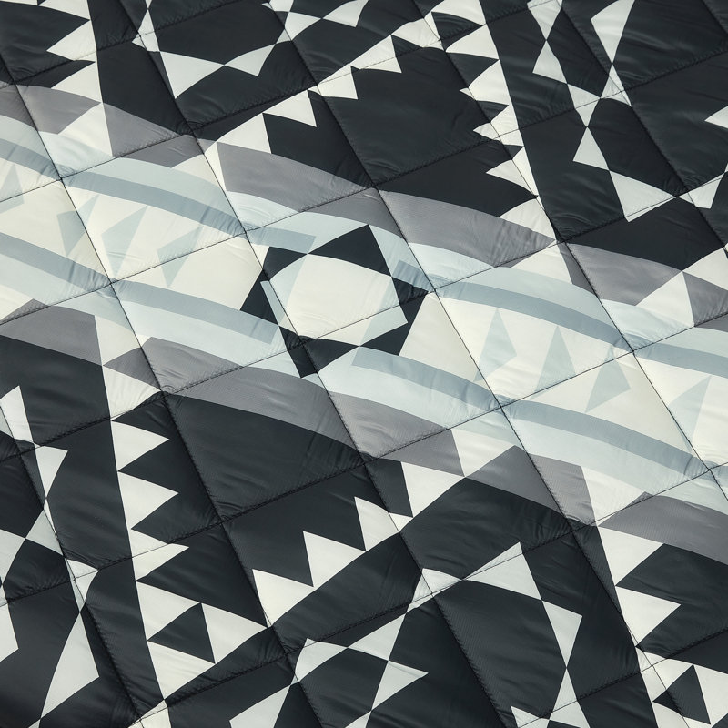 Shadow Peak Black and Gray Cotton Full Quilt Set