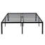Structure de lit grand format en métal noir, assemblage rapide et sans effort, pas de bruit pendant le sommeil, charge de 1000 livres, lattes renforcées pour le soutien du matelas, organisation sous l'espace, trous sur les pieds robustes-863211397