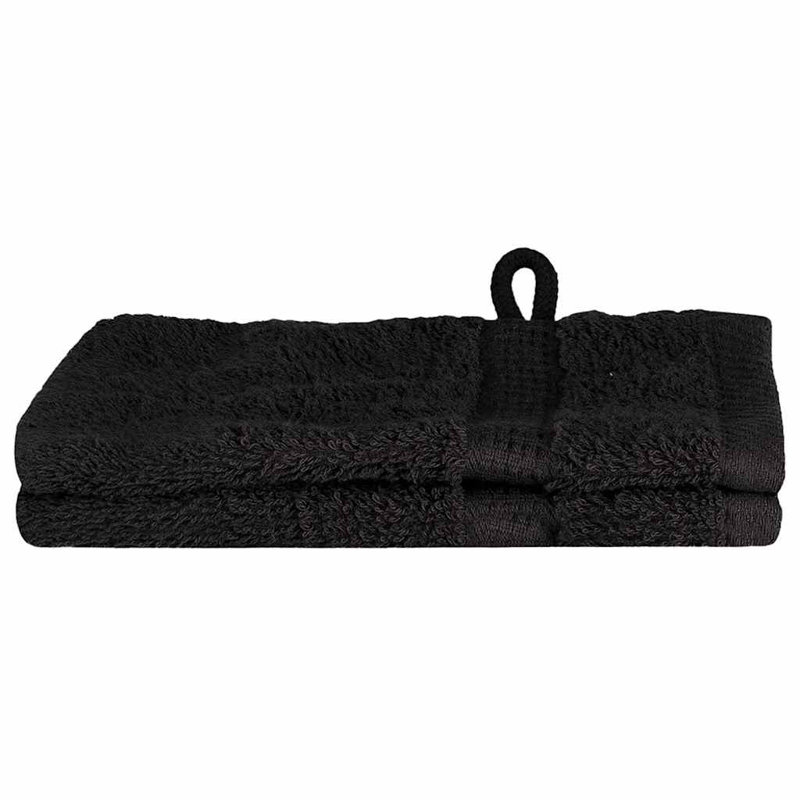  Washcloths 2 Pcs Cotton, Black