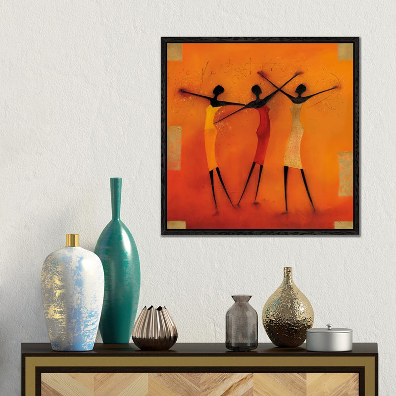 Jan Eelse Noordhuis 1 Piece Floater Frame Wall Art on Canvas, 45.72 cm H x 45.72 cm W, Black