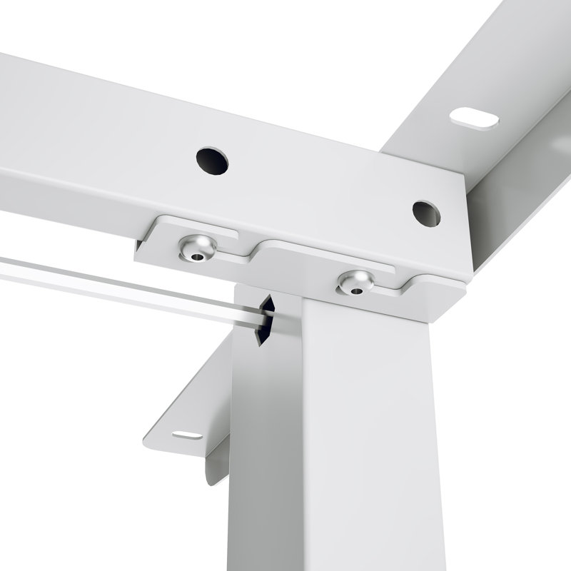 100Cm W Height Adjustable Rectangular Standing Desk, White