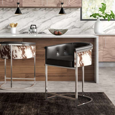 Calvin Upholstered Stool with Metal Frame