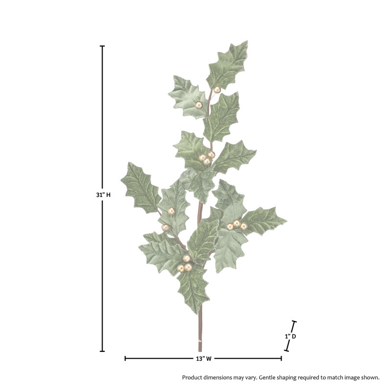 31" Garden Holiday Holly Spray