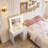Vanity Set with High-Definition Glass Top, LED Mirror, Power Outlet, 6 Drawers & Crystal Knobs-894317933