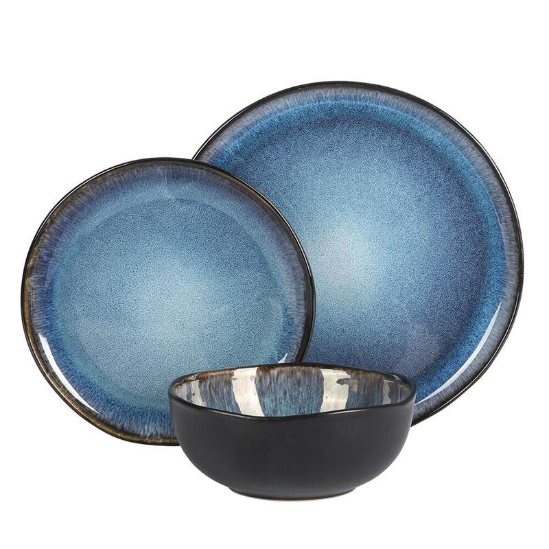 Service de vaisselle Gibson Soho Lounge Nardini 12 pièces (service pour 4), Bleu