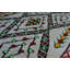 Tapis blanc unique / vert néon / orange / rouge des années 1980 de 5 pi 4 po x 10 pi Ones-of-a-Kind