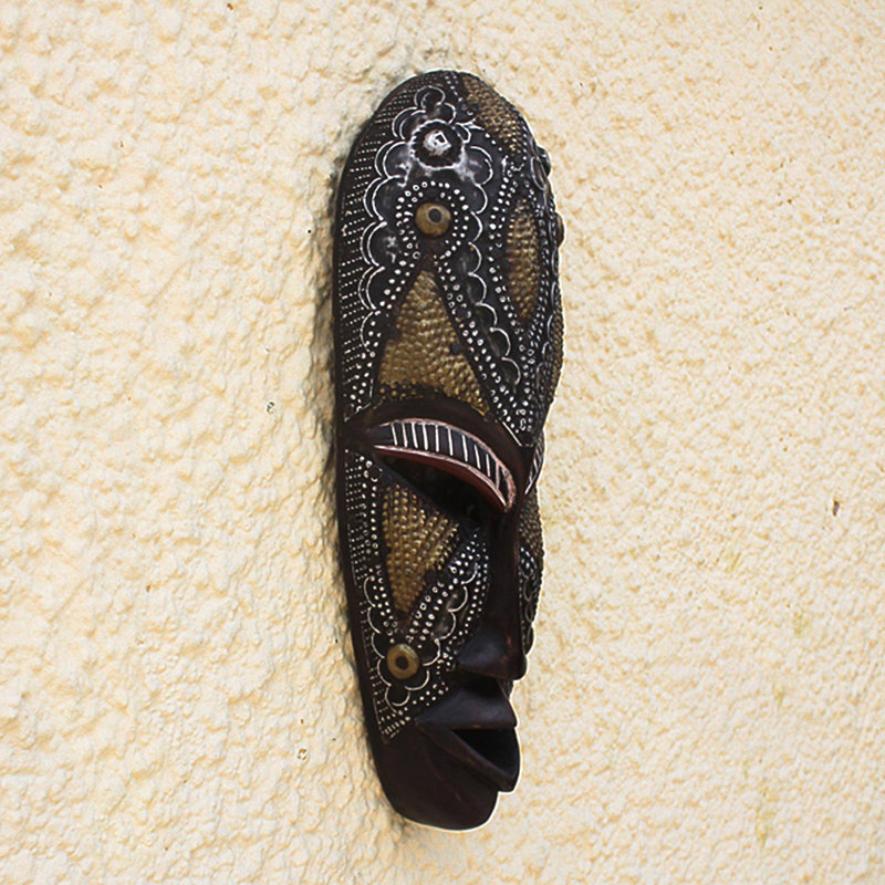 Décoration murale Babangida et masque africain en bois et métal