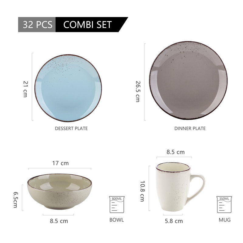Navia Piece Dinnerware Set - Service for 8, Nature