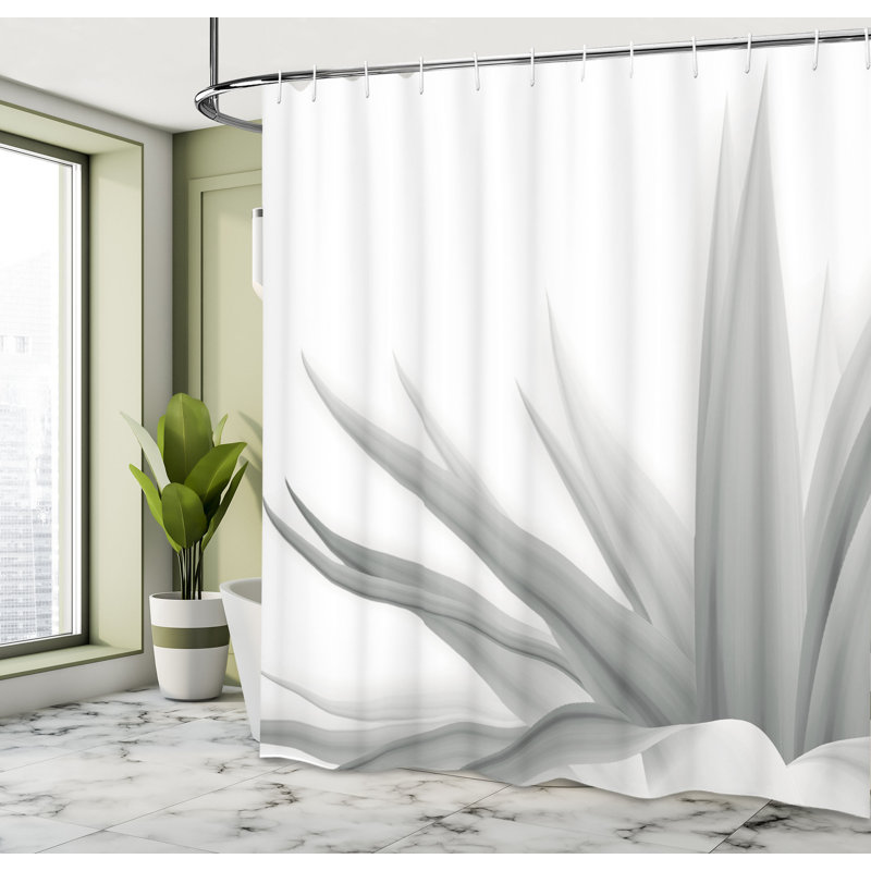  Rideau de douche Flower, H 69 po x l 84 po, Gris clair