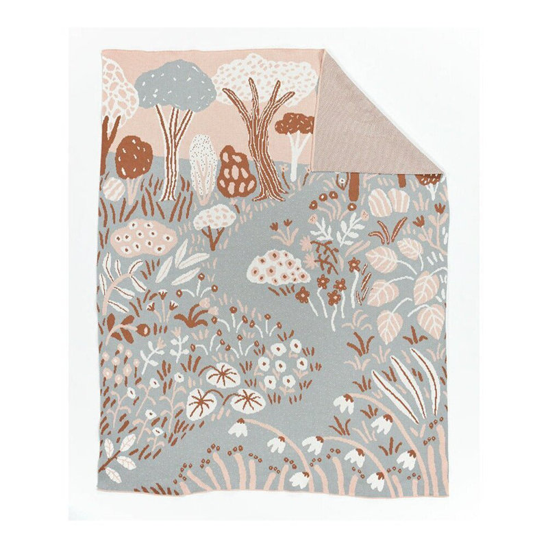 Garden Throw Blanket, Winter Blush, Organic Cotton