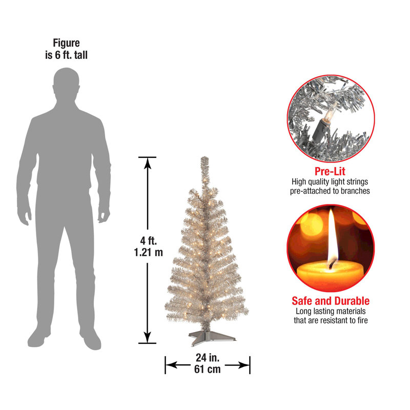 Arbre de Noël artificiel illuminé 4 pi
