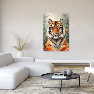 Regal, tigre de Noël abstrait, chat contemporain, tigre, faune, art mural