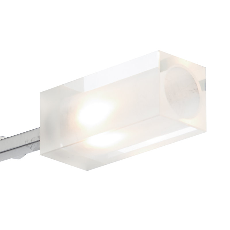 Nevaeh Glass Semi Flush Mount, Satin Chrome