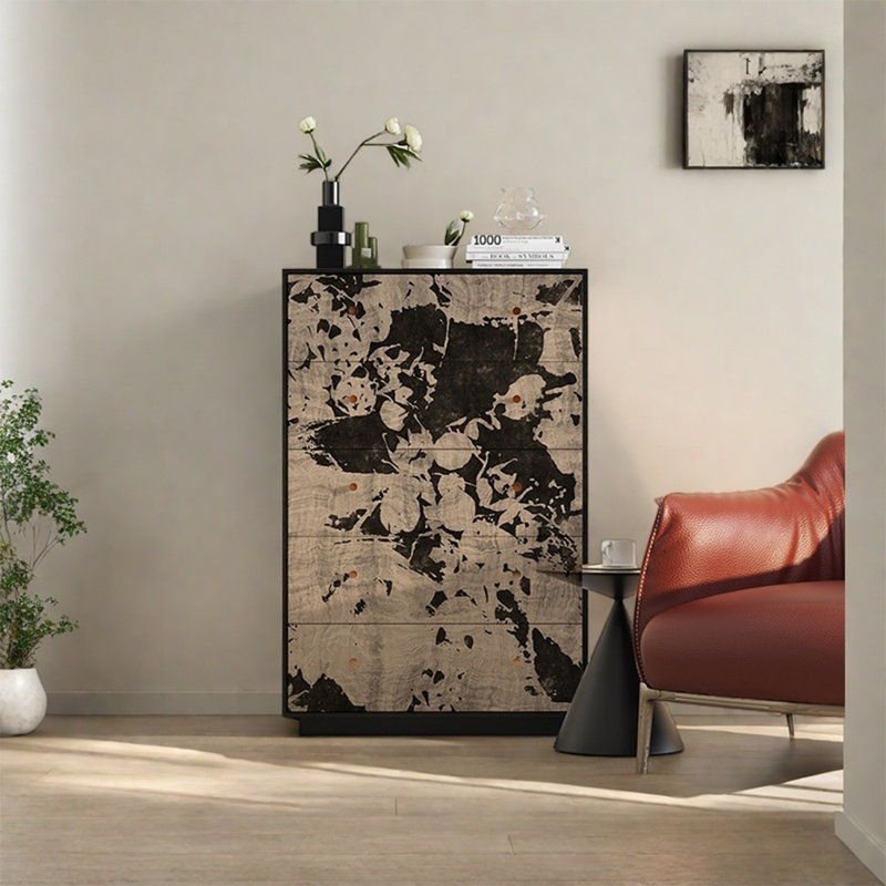 Solid Wood Five Drawer Storage Cabinet