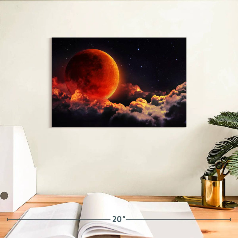 Lune rouge sang d'Oberle, H 8 po x l 12 po