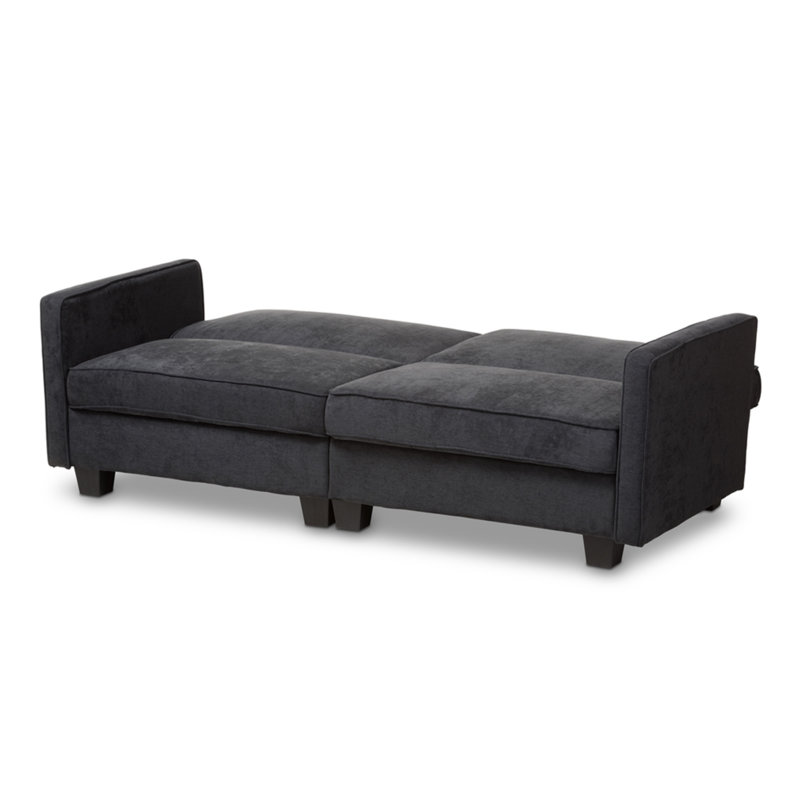 Canapé-lit Austine, Mélange de polyester gris foncé