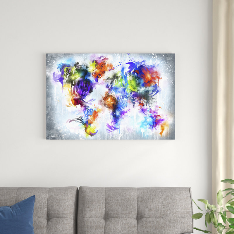 Graffiti Globe, H 24 po x l 36 po x P 1,25 po