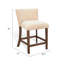 Ensemble de 2 tabourets de comptoir Giby, beige, brun foncé et acajou massif