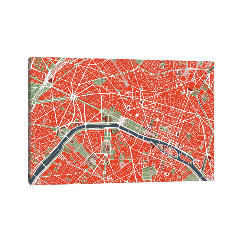 Paris Classic by Planos Urbanos - Gallery-Wrapped Canvas Giclée on Canvas, No Frame, 20.32 cm H x 30.48 cm W