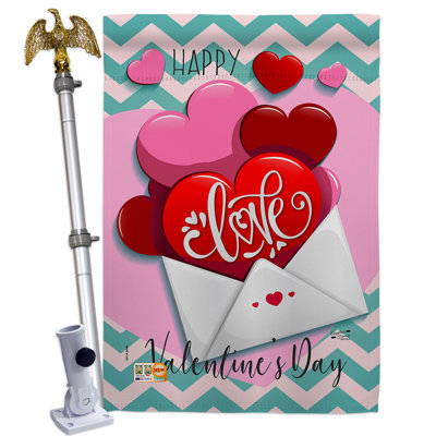 Ensemble de drapeaux en polyester 40 po x 28 po Envoyer My Love