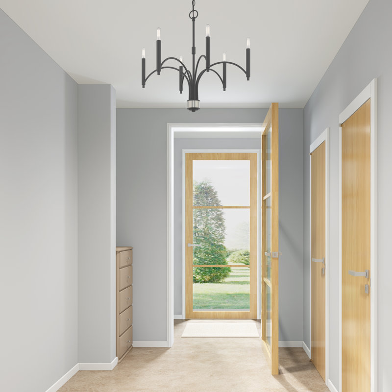 Lochlain 6 - Light Dimmable Classic / Traditional Chandelier, Scandinavian Gray
