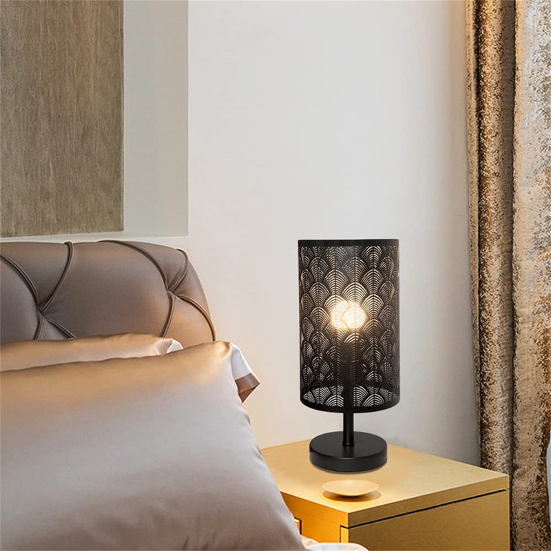 Metal Table Lamp, Black, Black