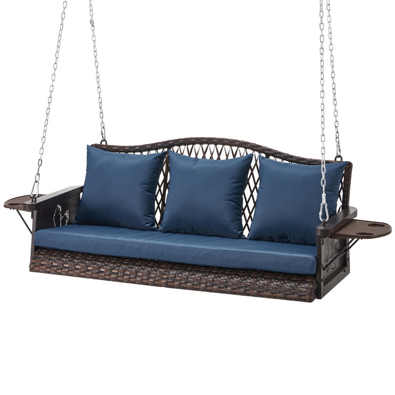 Balancelle Jolliff, 900 lb, conception unique et confortable, Bleu, Brun