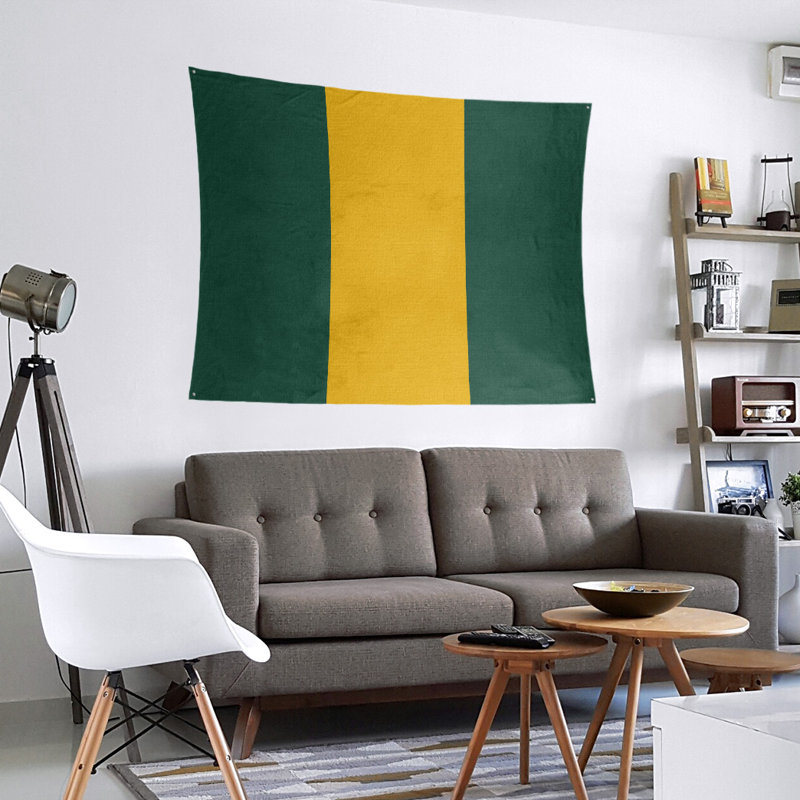 Tapisserie de polyester Minnesota, Vert forêt / récolte dorée / vert forêt, H 27,5 po x l 37,5 po