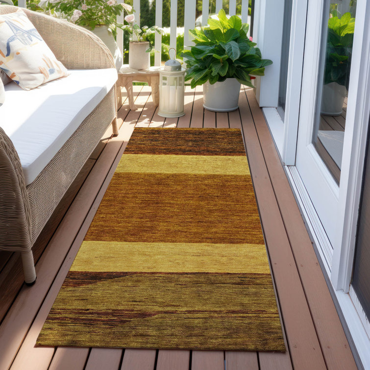 Machine Washable Indoor/Outdoor Claudian ACN1624 Terracotta Rug