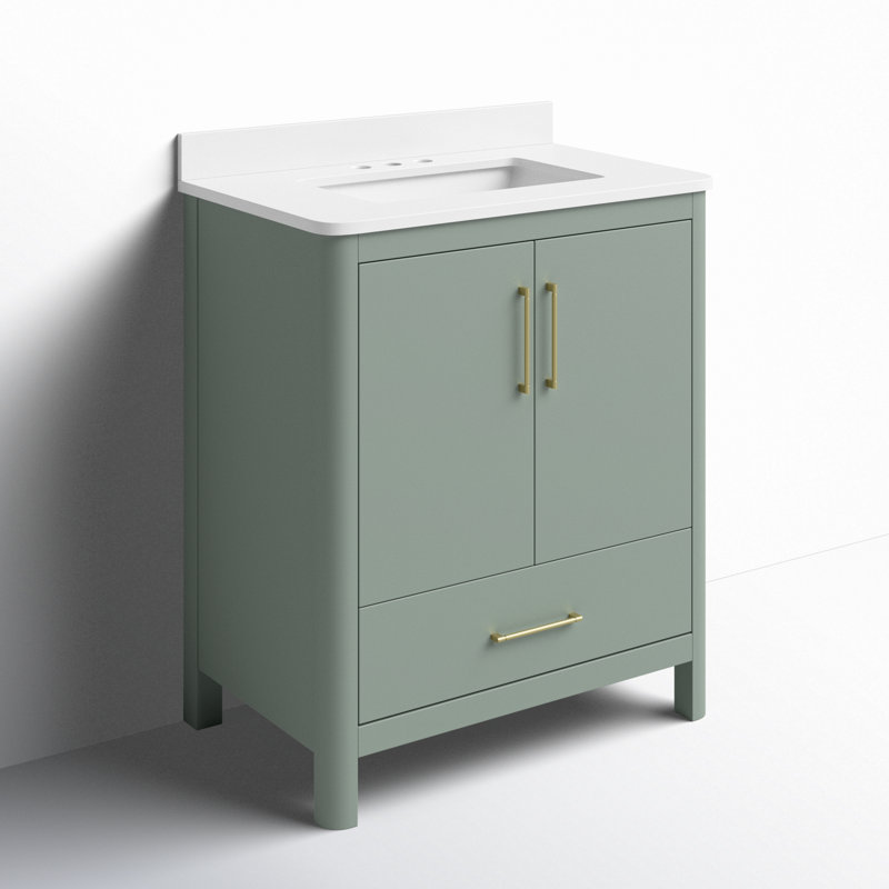 Meuble-lavabo simple avec plateau Austin 30, Vert