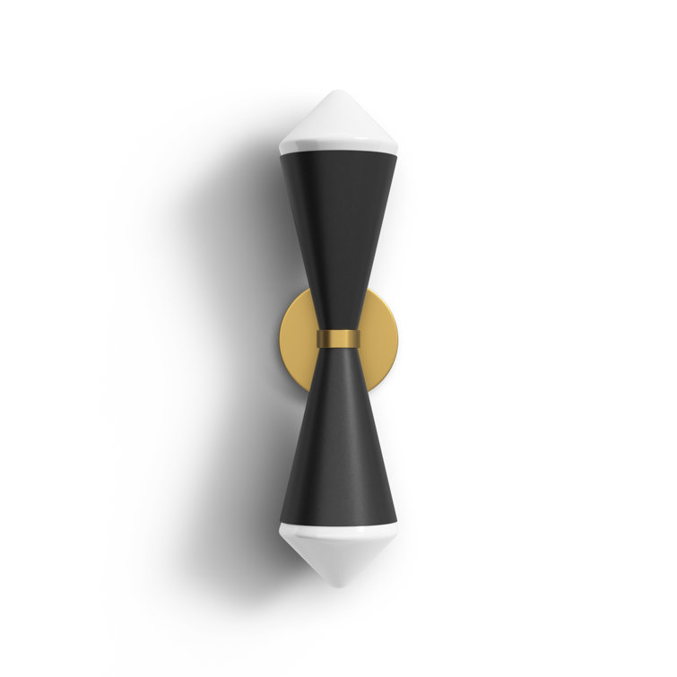 2 Light Steel Dimmable Armed Sconce